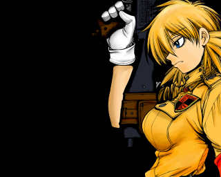 Woman yellow uniform gun anime - a gun free wallpaper