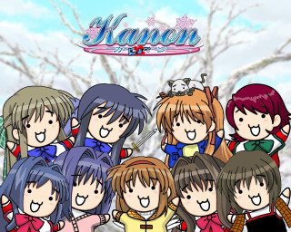 Anime girls snow tree haron - a sign free wallpaper