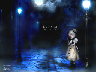 Girl dress alley moon night - a dark alley free wallpaper