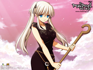 White haired woman metal pole - chizuko yoshida free wallpaper