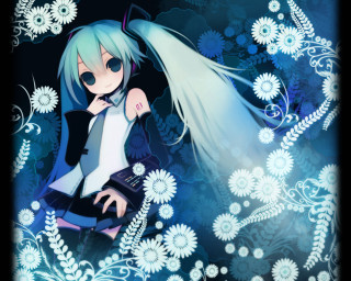 Anime girl white hair flower - floral free wallpaper