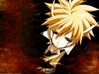 Blonde anime boy blood gothic - a black shirt free wallpaper