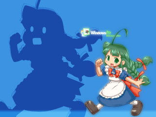 Green hair blue dress shadow - green hair free wallpaper