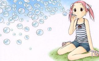 Girl bubble blowing anime camisole - pop surrealism free wallpaper