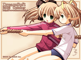 Anime girls baseball bat sisters - soft free wallpaper