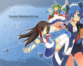 Anime girls blue background maid - a caption below free wallpaper
