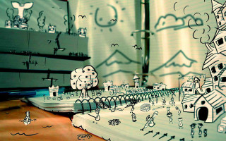 City drawing buildings people notebook - building and people free wallpaper