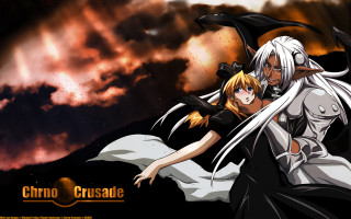 Anime couple demon gothic starry - their back free wallpaper