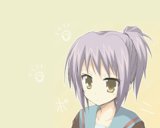 Purple haired anime girl smiling - aguri uchida free wallpaper