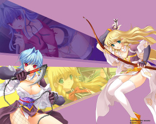 Anime swords woman bow fishnets - a bow free wallpaper