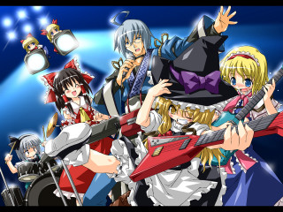Anime guitar stage lights characters - a stage free wallpaper