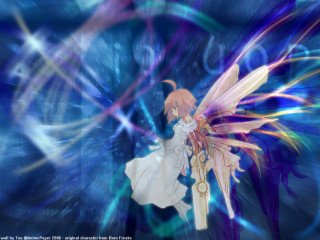 Girl sword blue background angel - a sword free wallpaper for desktop