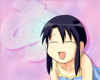 Girl blush blue shirt manga - a face free wallpaper
