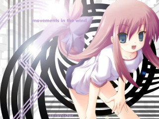 Pink haired girl blush smile - motion blur free wallpaper