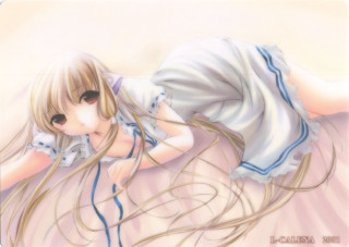 Girl lying bed long hair - pillow free wallpaper