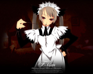 Maid portrait red eyes smoking - purism free wallpaper