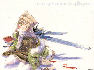 Woman kneeling knife bloody hand 2 - bloody free wallpaper