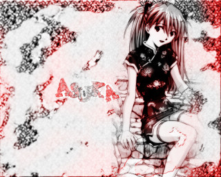 Girl sitting rock red background - grungy free wallpaper