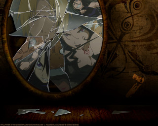 Broken mirror cartoon reflection alice - reflection free wallpaper