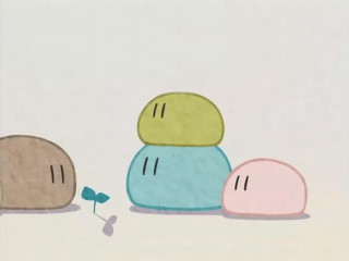 Three rocks flower small plant - a drawing free wallpaper