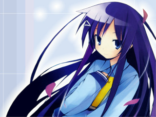 Anime girl purple hair blue 15 - aguri uchida free wallpaper