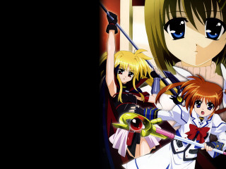 Anime girls swords demon rayonism - visual free wallpaper