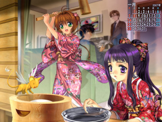 Kimono women food stick floral - a woman in a kimono free wallpaper