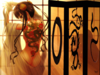 Woman white dress window flower - a flower free wallpaper