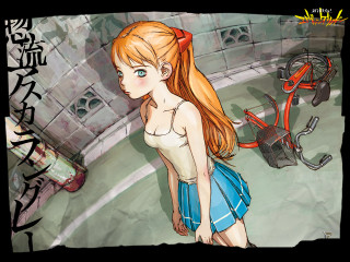 Girl blue skirt wall clock - a wall free wallpaper