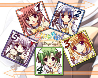 Anime group characters expressions colored - number free wallpaper