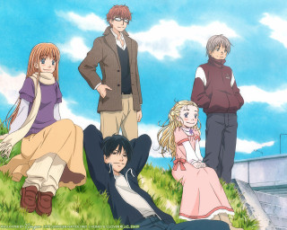 Hill people flowers clouds blue - blue sky in the background free wallpaper