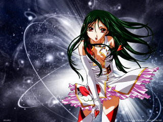 Girl dress longhair sword star - a background of stars free wallpaper