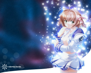 Anime girl white dress blue - a pink hair free wallpaper