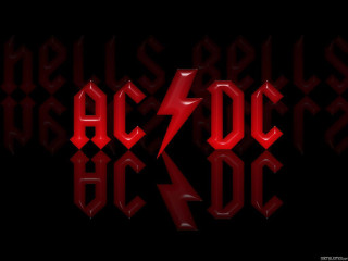 Red black logo acdc lightning - metal free wallpaper