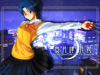 Woman yellow shirt cityscape bluehair - a cityscape in the background free wallpaper