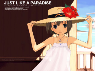 Girl white dress hat flower - a white dress and a hat free wallpaper