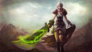 Woman green flame holding object - a green object free wallpaper