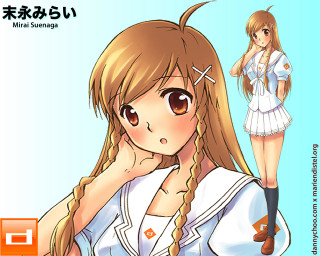 Girl sailoroutfit longhair anime braids - her face free wallpaper