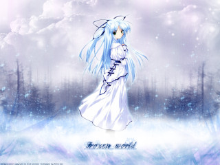 Anime girl blue hair white 9 - magical free wallpaper for desktop