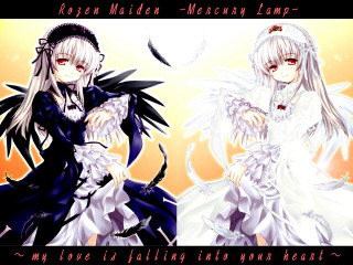 Gothic anime angel wings latina - two anime character free wallpaper