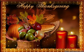 Thanksgiving card fruit basket candles - processed free wallpaper