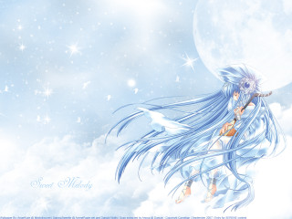 Girl flying sky bird shoulder - her shoulder free wallpaper for desktop