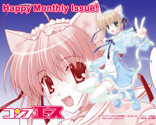 Girl cat happy manga 1999 - happy free wallpaper
