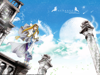 Woman ledge sword fantasy building - a cartoon of a woman free wallpaper