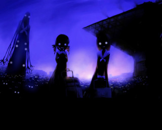 Cartoon gothic yandere cityscape night - concept art free wallpaper