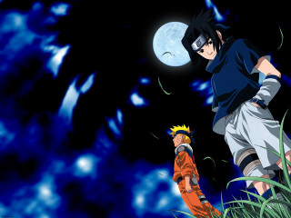 Moon night boys grass forehead - the foreground free wallpaper