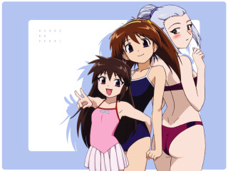 Bikini girls long hair purple - suit free wallpaper