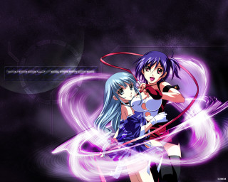 Anime girls blue hair ribbons 2 - a red ribbon free wallpaper