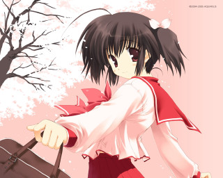 Girl suitcase snow tree pink - a pink background free wallpaper