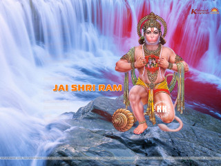 Hindu god waterfall rock ram - a painting of a hindu god free wallpaper